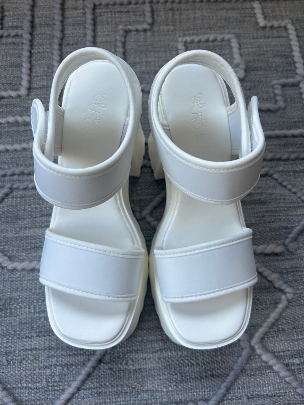 Authentic Olivia Miller Women's Extravaganza Platform Heeled Sandals in White